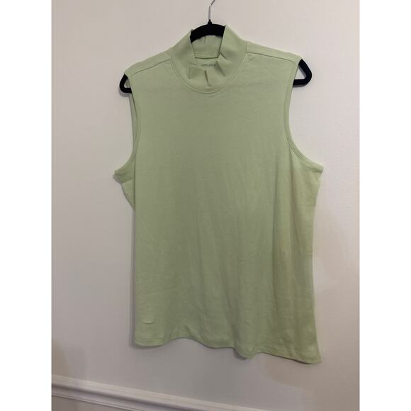 Sleeveless Mockneck Large sea foam green nwot  Appleseed - Picture 1 of 3